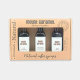 Zestaw Syropów Mount Caramel - karmelowy + malina w czekoladzie + różany 3 x 100ml
