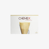 Chemex - Filtry papierowe brązowe, niezłożone 3 filiżanki - 100 sztuk